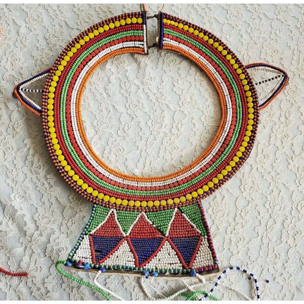 African Masai Beaded Traditional Wedding Necklace